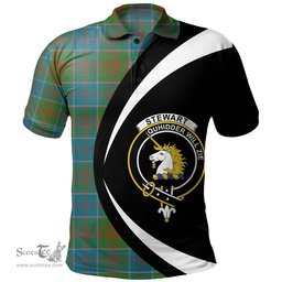 ScotsTee Shop Scottish Stewart of Appin Hunting Ancient Clan Crest Personalized Tartan Polo Shirt Circle Style Back Shirt with Your Text