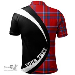 ScotsTee Shop Scottish Rait Clan Crest Personalized Tartan Polo Shirt Circle Style Back Shirt with Your Text
