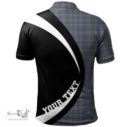 ScotsTee Shop Scottish Rae Ancient Clan Crest Personalized Tartan Polo Shirt Circle Style Back Shirt with Your Text