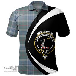 ScotsTee Shop Scottish Thorburn (Thurburn) Weathered Clan Crest Personalized Tartan Polo Shirt Circle Style Back Shirt with Your Text
