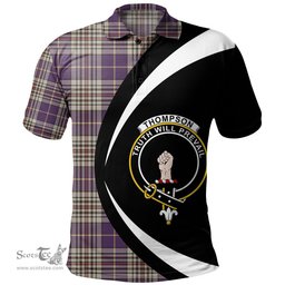 ScotsTee Shop Scottish Thompson Variant (Thomson Variant) Weathered Clan Crest Personalized Tartan Polo Shirt Circle Style Back Shirt with Your Text
