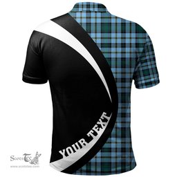 ScotsTee Shop Scottish Weir Modern Clan Crest Personalized Tartan Polo Shirt Circle Style Back Shirt with Your Text