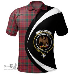 ScotsTee Shop Scottish Munro Modern Clan Crest Personalized Tartan Polo Shirt Circle Style Back Shirt with Your Text