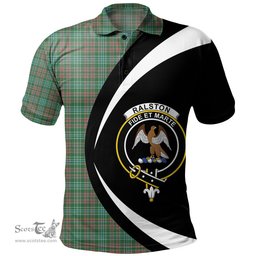 ScotsTee Shop Scottish Ralston US Ancient Clan Crest Personalized Tartan Polo Shirt Circle Style Back Shirt with Your Text
