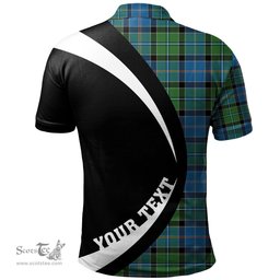 ScotsTee Shop Scottish Stirling Ancient Clan Crest Personalized Tartan Polo Shirt Circle Style Back Shirt with Your Text