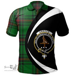 ScotsTee Shop Scottish Orrock Clan Crest Personalized Tartan Polo Shirt Circle Style Back Shirt with Your Text