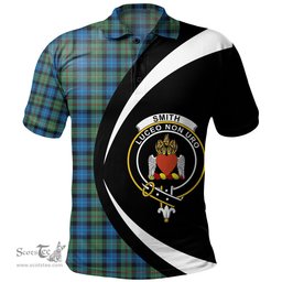 ScotsTee Shop Scottish Smith Ancient Clan Crest Personalized Tartan Polo Shirt Circle Style Back Shirt with Your Text