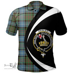 ScotsTee Shop Scottish Paisley Drennan (Drennan Drennan) Ancient Clan Crest Personalized Tartan Polo Shirt Circle Style Back Shirt with Your Text