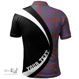 ScotsTee Shop Scottish Ross (Wilsons) Weathered Clan Crest Personalized Tartan Polo Shirt Circle Style Back Shirt with Your Text