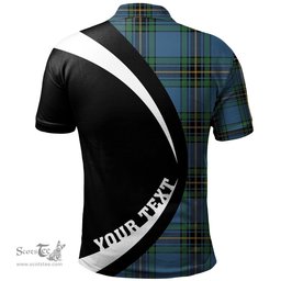 ScotsTee Shop Scottish Murray of Elibank Ancient Clan Crest Personalized Tartan Polo Shirt Circle Style Back Shirt with Your Text