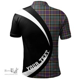 ScotsTee Shop Scottish Ogilvie of Inverarity (Wilson) Weathered Clan Crest Personalized Tartan Polo Shirt Circle Style Back Shirt with Your Text