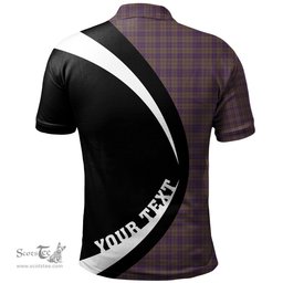 ScotsTee Shop Scottish Rae Weathered Clan Crest Personalized Tartan Polo Shirt Circle Style Back Shirt with Your Text