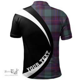 ScotsTee Shop Scottish Shaw Weathered Clan Crest Personalized Tartan Polo Shirt Circle Style Back Shirt with Your Text