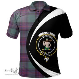 ScotsTee Shop Scottish Shaw Weathered Clan Crest Personalized Tartan Polo Shirt Circle Style Back Shirt with Your Text