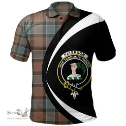 ScotsTee Shop Scottish Paterson Weathered Clan Crest Personalized Tartan Polo Shirt Circle Style Back Shirt with Your Text