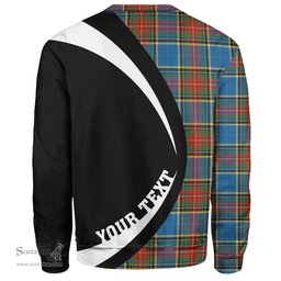 ScotsTee Shop Scottish Bethune Ancient Clan Crest Personalized Tartan Sweatshirt Circle Style Back Shirt with Your Text