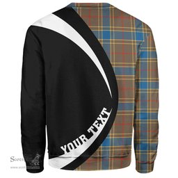 ScotsTee Shop Scottish Balfour Ancient Clan Crest Personalized Tartan Sweatshirt Circle Style Back Shirt with Your Text