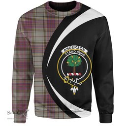 ScotsTee Shop Scottish Anderson Ross Weathered Clan Crest Personalized Tartan Sweatshirt Circle Style Back Shirt with Your Text
