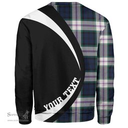 ScotsTee Shop Scottish Baird Dress (Baines Dress) Clan Crest Personalized Tartan Sweatshirt Circle Style Back Shirt with Your Text