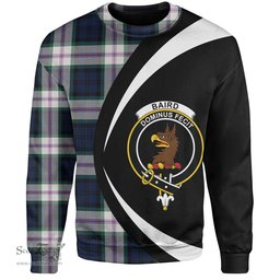 ScotsTee Shop Scottish Baird Dress (Baines Dress) Clan Crest Personalized Tartan Sweatshirt Circle Style Back Shirt with Your Text