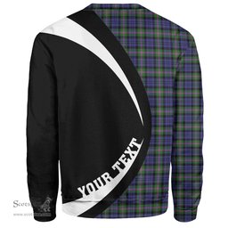 ScotsTee Shop Scottish Baird Modern Clan Crest Personalized Tartan Sweatshirt Circle Style Back Shirt with Your Text