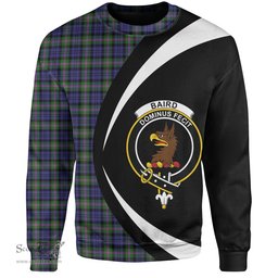ScotsTee Shop Scottish Baird Modern Clan Crest Personalized Tartan Sweatshirt Circle Style Back Shirt with Your Text