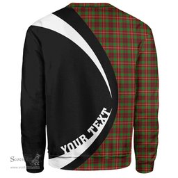 ScotsTee Shop Scottish Ainslie Clan Crest Personalized Tartan Sweatshirt Circle Style Back Shirt with Your Text