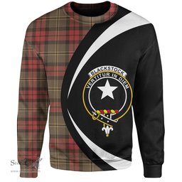 ScotsTee Shop Scottish Blackstock Hunting Weathered Clan Crest Personalized Tartan Sweatshirt Circle Style Back Shirt with Your Text