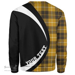 ScotsTee Shop Scottish Barclay Dress Weathered Clan Crest Personalized Tartan Sweatshirt Circle Style Back Shirt with Your Text