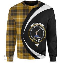 ScotsTee Shop Scottish Barclay Dress Weathered Clan Crest Personalized Tartan Sweatshirt Circle Style Back Shirt with Your Text