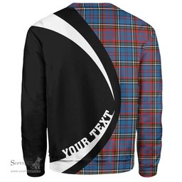 ScotsTee Shop Scottish Anderson Red Clan Crest Personalized Tartan Sweatshirt Circle Style Back Shirt with Your Text
