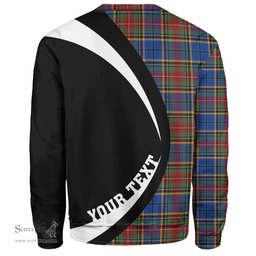 ScotsTee Shop Scottish Beattie Modern Clan Crest Personalized Tartan Sweatshirt Circle Style Back Shirt with Your Text