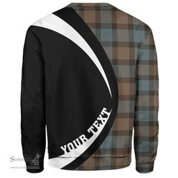 ScotsTee Shop Scottish Blair Weathered Clan Crest Personalized Tartan Sweatshirt Circle Style Back Shirt with Your Text