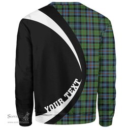 ScotsTee Shop Scottish Baillie of Lamington Clan Crest Personalized Tartan Sweatshirt Circle Style Back Shirt with Your Text