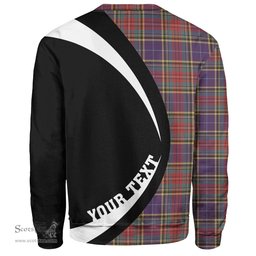 ScotsTee Shop Scottish Bethune Weathered Clan Crest Personalized Tartan Sweatshirt Circle Style Back Shirt with Your Text