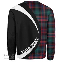 ScotsTee Shop Scottish Alexander Hunting Modern Clan Crest Personalized Tartan Sweatshirt Circle Style Back Shirt with Your Text