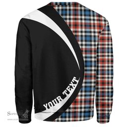 ScotsTee Shop Scottish Bell Border (Bell Southern Bell) Ancient Clan Crest Personalized Tartan Sweatshirt Circle Style Back Shirt with Your Text