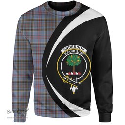 ScotsTee Shop Scottish Anderson Old Weathered Clan Crest Personalized Tartan Sweatshirt Circle Style Back Shirt with Your Text