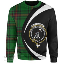 ScotsTee Shop Scottish Anstruther Clan Crest Personalized Tartan Sweatshirt Circle Style Back Shirt with Your Text