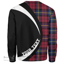 ScotsTee Shop Scottish Aitken Modern Clan Crest Personalized Tartan Sweatshirt Circle Style Back Shirt with Your Text