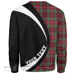 ScotsTee Shop Scottish Ainslie Modern Clan Crest Personalized Tartan Sweatshirt Circle Style Back Shirt with Your Text