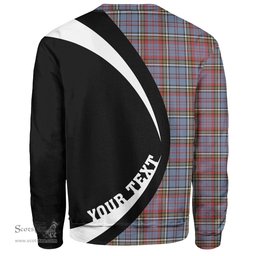 ScotsTee Shop Scottish Anderson Red Weathered Clan Crest Personalized Tartan Sweatshirt Circle Style Back Shirt with Your Text