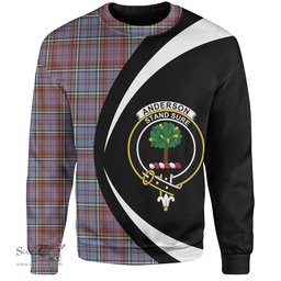 ScotsTee Shop Scottish Anderson Red Weathered Clan Crest Personalized Tartan Sweatshirt Circle Style Back Shirt with Your Text