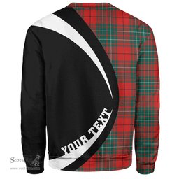 ScotsTee Shop Scottish Cumming (MacAulay 2) Modern Clan Crest Personalized Tartan Sweatshirt Circle Style Back Shirt with Your Text