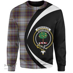 ScotsTee Shop Scottish Anderson Ross Modern Clan Crest Personalized Tartan Sweatshirt Circle Style Back Shirt with Your Text