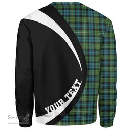 ScotsTee Shop Scottish Campbell of Argyll Ancient 2 Clan Crest Personalized Tartan Sweatshirt Circle Style Back Shirt with Your Text