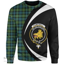 ScotsTee Shop Scottish Campbell of Argyll Ancient 2 Clan Crest Personalized Tartan Sweatshirt Circle Style Back Shirt with Your Text