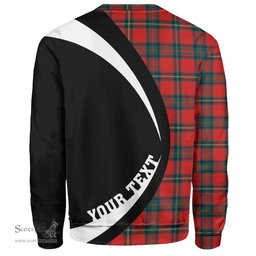 ScotsTee Shop Scottish Cruikshank Modern Clan Crest Personalized Tartan Sweatshirt Circle Style Back Shirt with Your Text