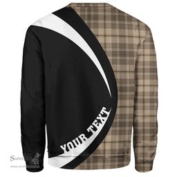 ScotsTee Shop Scottish Craig (Craigie) Weathered Clan Crest Personalized Tartan Sweatshirt Circle Style Back Shirt with Your Text