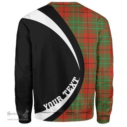 ScotsTee Shop Scottish Cumming Ancient Clan Crest Personalized Tartan Sweatshirt Circle Style Back Shirt with Your Text